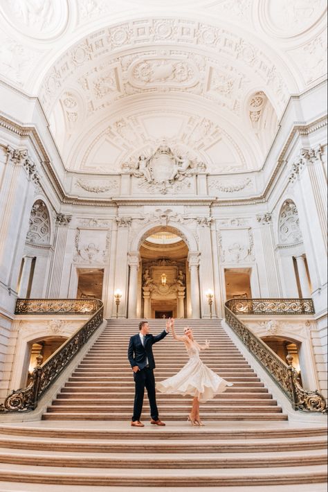 📸 @hanleighphoto Dress @bertabridal Shoes @aminamuaddi Suit @hugoboss Venue: San Francisco City Hall Sf City Hall Wedding Photography, Sf City Hall Elopement, City Hall Wedding Photography, San Francisco Elopement, Sf City Hall Wedding, Sf City Hall, San Francisco Engagement Photos, San Francisco City Hall Wedding, San Francisco Engagement