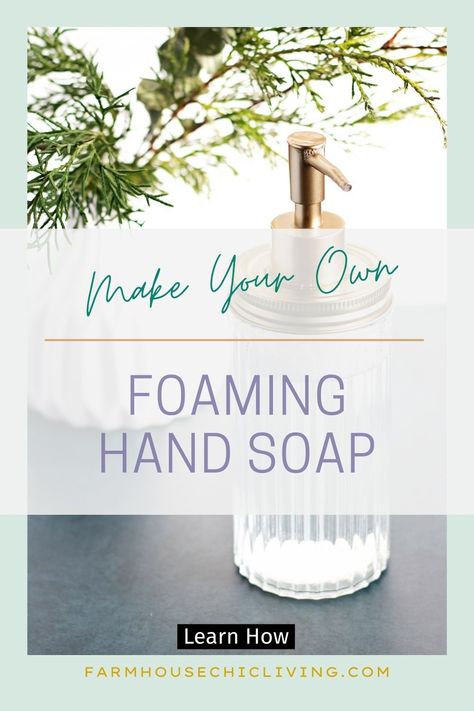 In this article I'm sharing how you can create your own foaming hand soap. You'll love how quickly and easily it comes together  to make wonderfully scented hand soap! Diy Foaming Hand Soap Recipes, Homemade Foaming Hand Soap, Foaming Hand Soap Recipe, Making Bar Soap, Hand Soap Recipe, Diy Foaming Hand Soap, Diy Hand Soap, Foaming Hand Soap Dispenser, Homemade Soap Bars