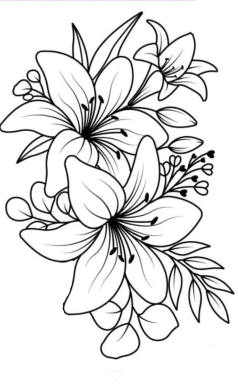 Floral Tattoo Design Stencil, Neck Tattoo Stencils For Women, Hand Tattoo Stencils Outline For Women, Lilly Tattoo Stencil, Tattoo Stencils Flowers, Shoulder Tattoos For Women Stencil, Tattoo Flower Stencil, Thigh Tattoos Women Stencil, Easy Tattoo Stencil Outline