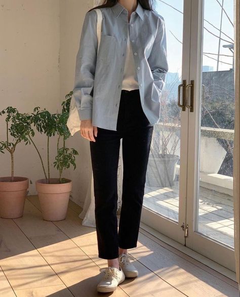 University Aesthetic Clothes, Korean University Fashion, Korean University Outfit, Korea Fashion Casual, Longsleeves Outfit, Korean Clothing Brands, Pakaian Hipster, Campus Outfit, Cl Fashion