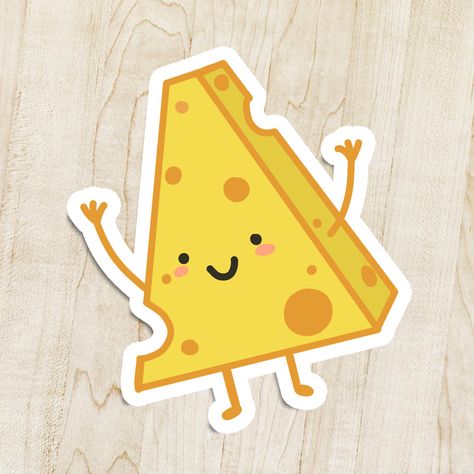 cute little kawaii cheese sticker food stickers Cheese Cartoon Cute, Gouda Mac And Cheese, Cheese Doodle, Cheese Cartoon, Cheese Drawing, Chocolate Font, Sticker Food, Cheese Food, Kawaii Sticker