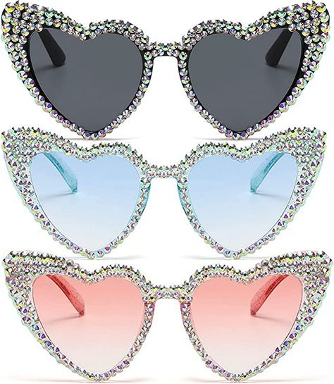 Amazon.com: Cute Women Heart Sunglasses Fashion Shiny Bling Diamond Sunglasses Polygonal Pink Rhinestone Sunglasses UV Protection (blue) : Clothing, Shoes & Jewelry Amazon Sunglasses, Diamond Sunglasses, Sunglasses Cute, Crystal Sunglasses, Sunglasses Design, Pink Clothing, Sunglasses Oversized, Rhinestone Sunglasses, Blue Clothing