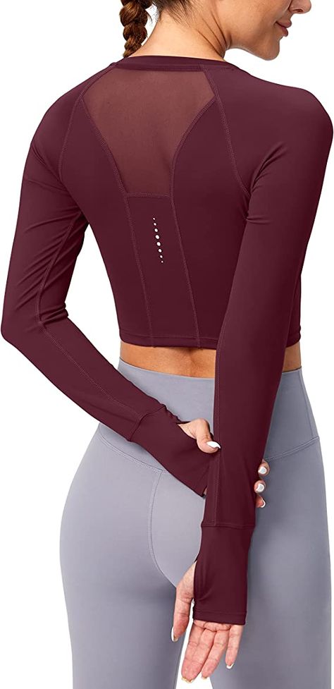 Long Sleeve Exercise Top, Sewing Athletic Wear, Long Sleeve Yoga Crop Top, Long Sleeve Gym Outfit, Crop Workout Top, Gym Fashion Women, Long Sleeve Athletic Shirt, Gym Tops Women, Lulu Outfits