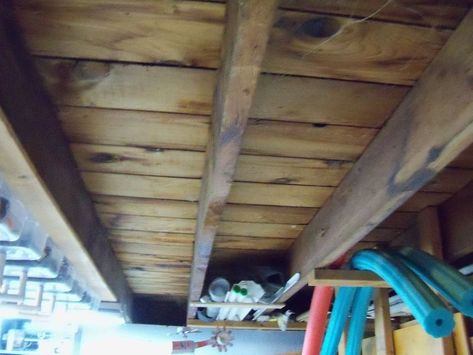 Picture of Build the Rafter Rails Crawl Space Organization, Crawl Space Storage, Building A Basement, Sliding Storage, Exposed Rafters, Ceiling Storage, Plastic Container Storage, Maybe Someday, Bits And Pieces