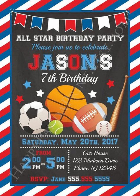 #BaseballReference Sports Birthday Party Invitations, All Star Birthday Party, Sports Invitation, Sports Birthday Invitations, Star Birthday Party, Sports Theme Birthday, Sports Birthday Party, Star Birthday, Basketball Theme