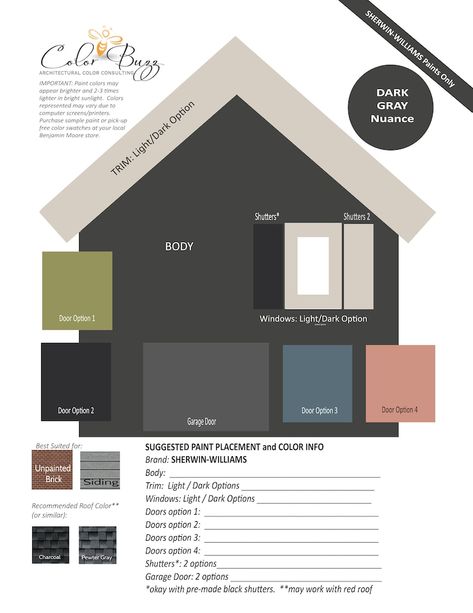 Dark Grey House Exterior, Exterior Paint Color Palette, Color Palette Benjamin Moore, Dark Grey Houses, Home Exterior Paint, Grey Exterior House Colors, Benjamin Moore Exterior, Warehouse Garage, Exterior Gray Paint