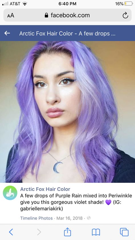 Arctic Fox Periwinkle, Arctic Fox Purple, Periwinkle Hair, Arctic Fox Hair Color, Fox Hair, Hair Things, Boring Hair, Lavender Hair, Fun Hair