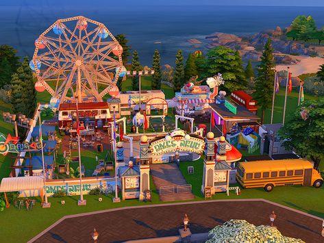 Sims 4 Cc Attraction, Sims 4 Cc Amusement Park, Sims 4 Carnival Lot, Sims 4 Theme Park, Sims 4 Public Places, Park Sims 4 Cc, Sims 4 Community Lots No Cc, Sims Cc Lots, Sims 4 Carnival Cc