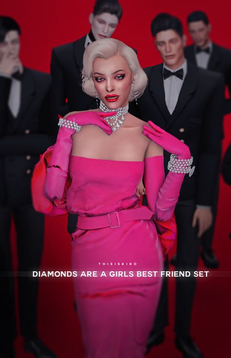 Kiro_Diamonds Are A Girl’s Best Friend set  ... : thisiskiro Sims 4 Cc Marilyn Monroe Dress, Sims Boutique, Marilyn Monroe Pink Dress, Marilyn Monroe Dress, Monroe Dress, Sims 4 Cas Mods, Unusual Clothes, Sims 4 Body Mods, Sims 4 Teen