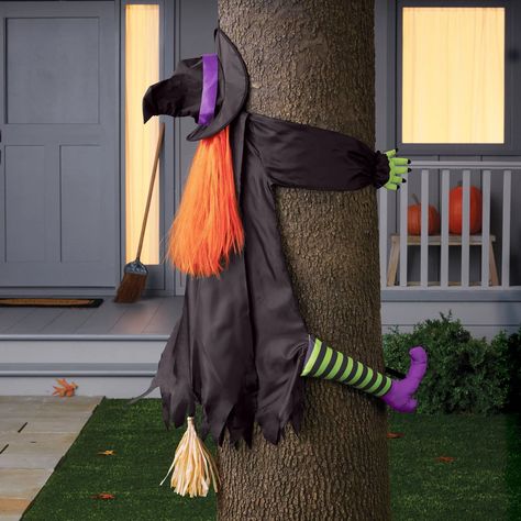 Target Halloween Decor, Crashing Witch, Halloween Window Clings, Target Halloween, Easy Cosplay, What Is Halloween, Casa Halloween, Halloween Witch Decorations, Pretty Pumpkins