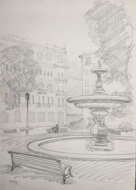 Architecture Concept Drawings Sketches, Drawing City, Water Board, Lights Painting, Fountain Ideas, Ideas Sketch, City Sketch, City Drawing, Architecture Concept