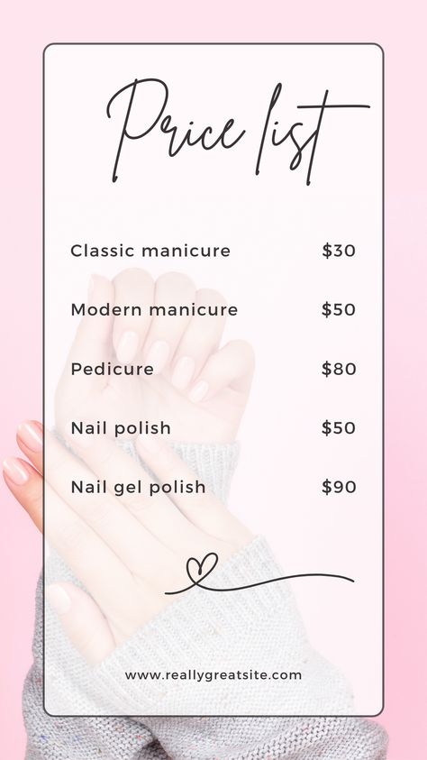 Price List Design Nails, Nail Price List Templates, Nail Art Price List, Nail Price List Ideas, Desain Salon, Price List Nails, Price List Ideas, Tamagotchi Template, Nail Price List