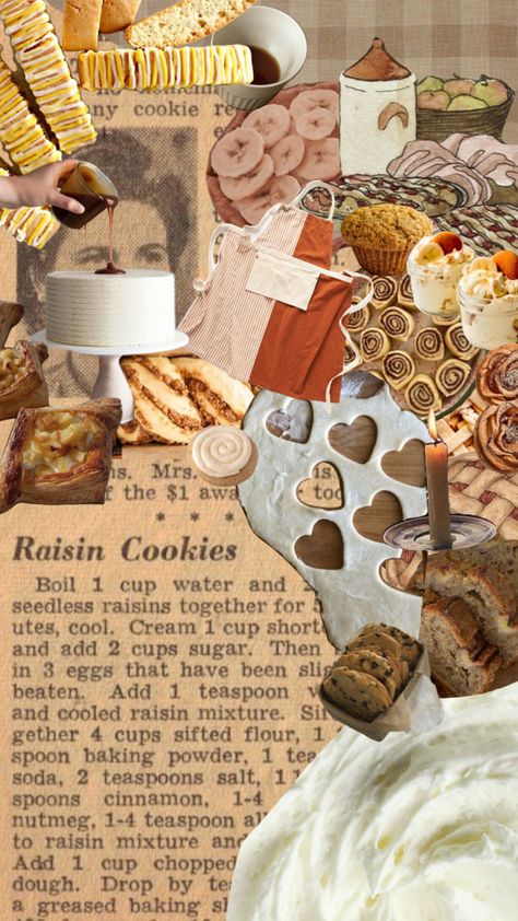 Baking Aesthetic Collage, Baking Wallpaper Aesthetic, Baking Aesthetic Pictures, Collage Food Recipes, Cookie Aesthetic Wallpaper, Aesthetic Baking Wallpaper, Cookie Wallpaper Aesthetic, Baking Aesthetic Wallpaper, Ang Corny