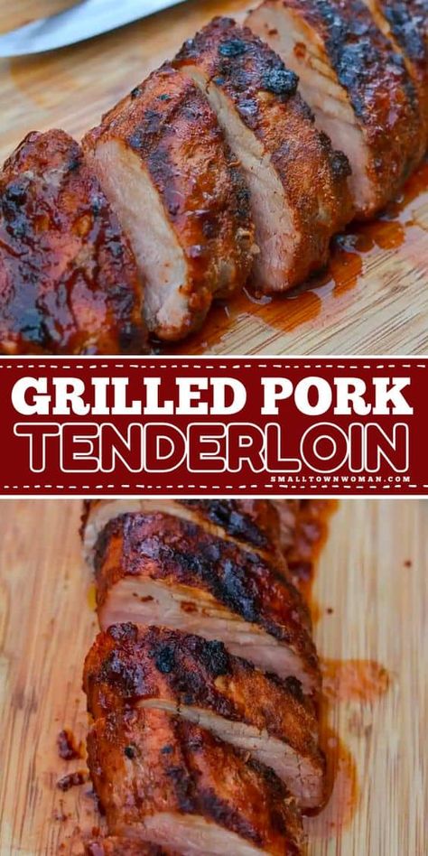 An easy spring recipe in just 30 minutes! Thanks to a homemade dry rub plus some tips, this Grilled Pork Tenderloin is so juicy and flavorful. Perfect for your Memorial Day dinner menu! Save this summer grilling idea! Pork Loin Glaze, Marinate Pork Tenderloin, Grill Dinners, Pork Tenderloin Grilled, Memorial Day Dinner, Grilled Pork Loin, Easy Spring Recipes, Cooking Pork Tenderloin, Homemade Dry Rub