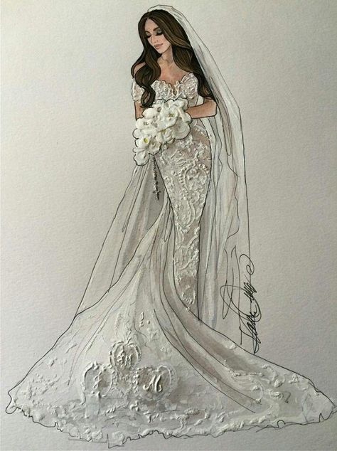 () Wedding Dress Drawings, Vogue Art, Wedding Dress Illustrations, Costume Design Sketch, Bridal Art, Wedding Dress Sketches, Moda Do Momento, Dress Illustration, Siluete Umane