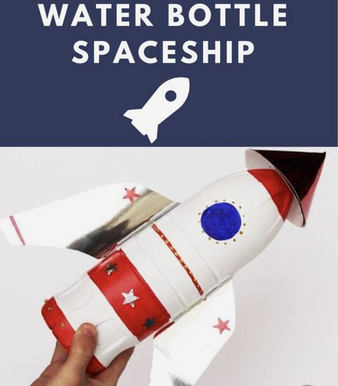 Spaceship Craft For Kids, Rocket Diy, November Themes, Spaceship Craft, Fun Kids Crafts, Empty Water Bottle, Indoor Crafts, Theme Preschool, Children Activities