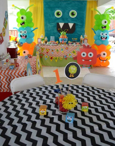 Monsters Birthday Party, Monster First Birthday, Little Monster Birthday, Monster 1st Birthdays, Monster Birthday Parties, Baby Boy 1st Birthday, Monster Birthday, Baby Boy Birthday, Baby 1st Birthday