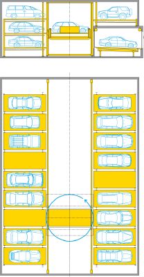 Spiral Parking Garage, Multistory Parking Plan, Parking Lot Plan, Parking Lot Plan Architecture, Parking Garage Architecture, Car Stacker, Car Park Design, Basement Parking, Parking Plan