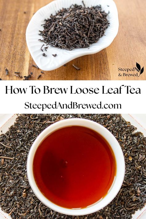 Brew the perfect cup of tea with my guide to loose leaf tea brewing basics. From water temperature to steeping time, learn how to create the perfect cup of tea every time. So sit back, relax, and enjoy a delicious cup of tea. ☕️ Brew Tea How To, Diy Loose Leaf Tea, Steep Tea How To, How To Make Loose Leaf Tea, How To Brew Loose Leaf Tea, Best Loose Leaf Tea, Loose Leaf Oolong Tea, Different Types Of Tea, Tea Brewing