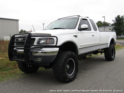 2000 Ford F-150 Lariat Lifted 4X4 Extended Cab Long Bed $7,995  - View more information and inventory at www.davis4x4.com 95 Ford F150 Lifted, 2000 Ford F150, 2005 Ford F150 Lifted, 2003 Ford F150 Crew Cab, 1995 Ford F150 Lifted, Ford Pickup For Sale, Ford F150 Lifted, F150 Lifted, Lifted Vehicles