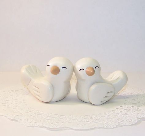 Wedding Cake Topper Love Birds Cheek to Cheek Love FREE U.S. SHIPPING - Etsy Love Birds Wedding Theme, Dove Wedding Cake Toppers, Love Bird Cake Topper, Cheek To Cheek, Bird Cake Toppers, 2 Cake, Bird Cake, Love Birds Wedding, Bird Cakes