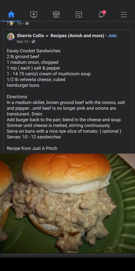 Davy Crockett Sandwiches, Very Cheap Meals, Loose Meat Sandwiches, Beef Sandwiches, Hamburger Meat, Beef Recipes Easy, Sloppy Joes, Beef Recipes For Dinner, Beef Dishes