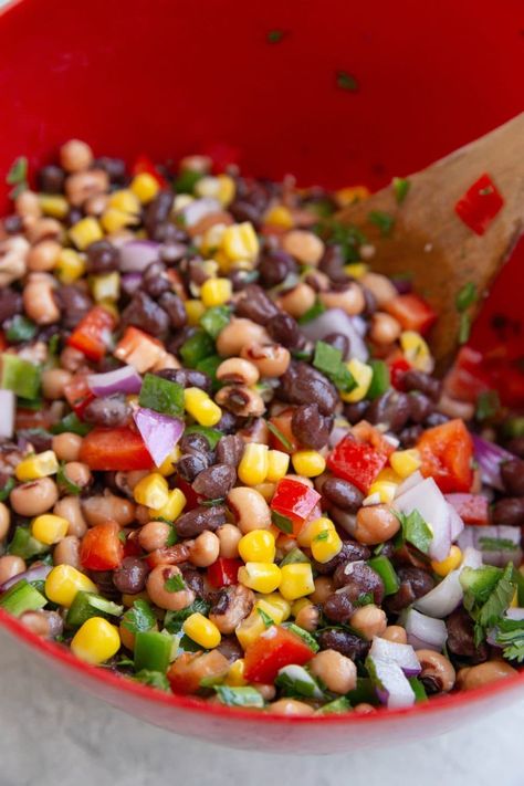 Easy Cowboy Caviar - The Roasted Root Easy Cowboy Caviar Recipe, Carolina Caviar Recipe, Easy Cowboy Caviar, Cowboy Caviar Dip, Cowboy Caviar Recipe, Cowboy Food, Black Bean Corn Salad, Caviar Recipes, Easy Dip