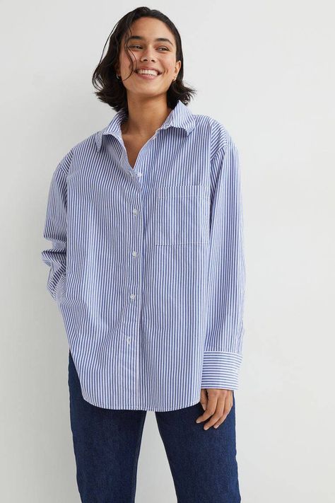 H&M Just Dropped the Most Expensive-Looking Basics | Who What Wear UK H And M, Dream Style, Business Attire, Check Shirt, Oversized Shirt, Who What Wear, Classic Shirt, Fashion Company, Striped Shirt