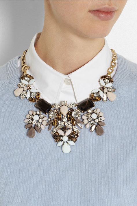 J crew statement necklace from net-a-porter Proenza Schouler Shoes, J Crew Necklace, Statement Necklaces, Dress Jewelry, Formal Attire, Gold Plated Necklace, Work Attire, Jil Sander, Proenza Schouler