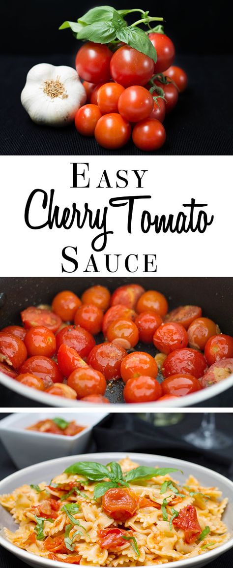 Easy Cherry Tomato Sauce - Erren's Kitchen Leftover Cherry Tomatoes, Cherry Tomato Pasta Sauce, Fresh Pasta Sauce, Cooked Shrimp, Cherry Tomato Sauce, Garden Tomatoes, Cherry Tomato Pasta, Tomato Pasta Sauce, Cherry Tomato