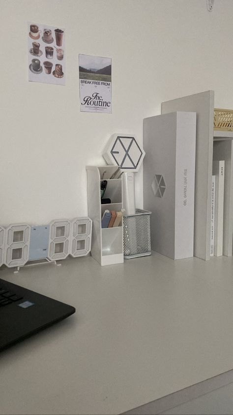 Exo Room Aesthetic, Exo Album Aesthetic, Eri Aesthetic, Nct Photocard, Minimal Room, Exo Stickers, Exo Merch, Exo Album, Desk Setups