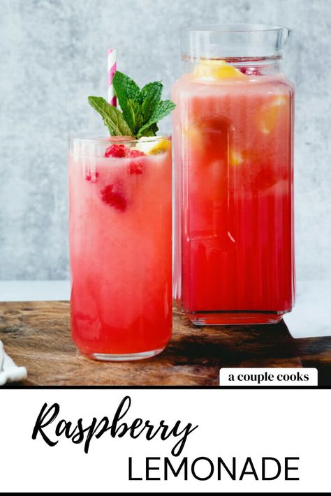 Alcoholic Drinks Summer, Rasberry Lemonade, Raspberry Lemonade Punch, Raspberry Lemonade Recipe, Popular Drink Recipes, Raspberry Drink, Limeade Recipe, Homemade Lemonade Recipes, Drinks Summer