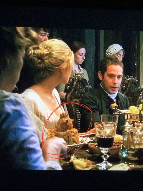 What is this?!?! Why has no one ever mentioned this chicken food item in Pride and Prejudice (2005) before? We were so focused on the Excellent Boiled Potatoes we missed this masterpiece. #prideandprejudice #prideandprejudice2005 #excellentboiledpotatoes Pride And Prejudice Food, Pride And Prejudice Potatoes, Boiled Potatoes Pride And Prejudice, What Excellent Boiled Potatoes, 27 Years Old Pride And Prejudice, I’m 27 Years Old Pride And Prejudice, Pride And Prejudice 2005 Behind The Scenes, Pride And Prejudice 2005, Literature Humor