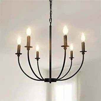 Depuley 6-Light Black Farmhouse Chandelier, Industrial Iron Chandelier Lighting Fixtures Hanging, Classic Candle Ceiling Pendant Light Fixture for Dining Room Kitchen Bedroom Entryway Foyer, E12 - - Amazon.com Rustic Candle Chandelier, Candle Pendant Light, Black Farmhouse Chandelier, Candle Ceiling, Chandelier Industrial, Farmhouse Candles, Black Farmhouse, Iron Chandelier, Hanging Pendant Lamp