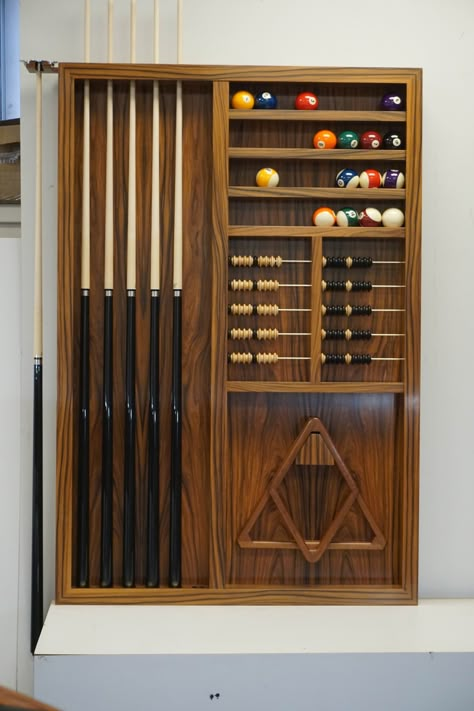 Billiards Room Decor, Billiards Bar, Snooker Room, Pool Cue Rack, Pool Table Room, Cue Rack, Garden Rustic, Home Cinema Room, Game Room Basement