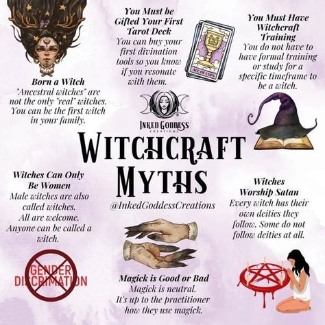 Gaelic Witchery on Instagram: "Witchcraft myths ♡ Post by @inkedgoddesscreations #magick #witch #witchcraft #spell #spells #spellcasting #witchy #witchlife #witchtips #crystals #witchylife #candlemagick #protectionmagick #eggshells #witchtip #witchytips #witchytip #spelljar #spelljars #spelljar🔮 #beginnerwitchcraft" Goddess Magick, Witchcraft Spells For Beginners, Male Witch, Real Witches, Spells For Beginners, Easy Spells, Witch Tips, Wiccan Magic, Witchcraft Books