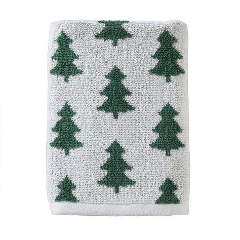 PRICES MAY VARY. 100% Cotton Includes 1 bath towel Plush cotton jacquard with a pine tree pattern Colors are opposite in design on reverse side Coordinating hand towels sold separately 100% Cotton Pine Tree Design, White Bath Towels, White Hand Towels, Christmas Bathroom Decor, Holiday Trees, Decorative Hand Towels, Christmas Bathroom, Linen Bath Towels, Christmas Towels