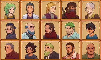 Stardew Valley Npc Mod, Stardew Valley Ridgeside Village, Ridgeside Village Stardew Valley, Stardew Valley Professions, Ridgeside Village, Stardew Valley Character Portraits, Stardew Valley Portrait Mod, Retro Anime, Stardew Valley