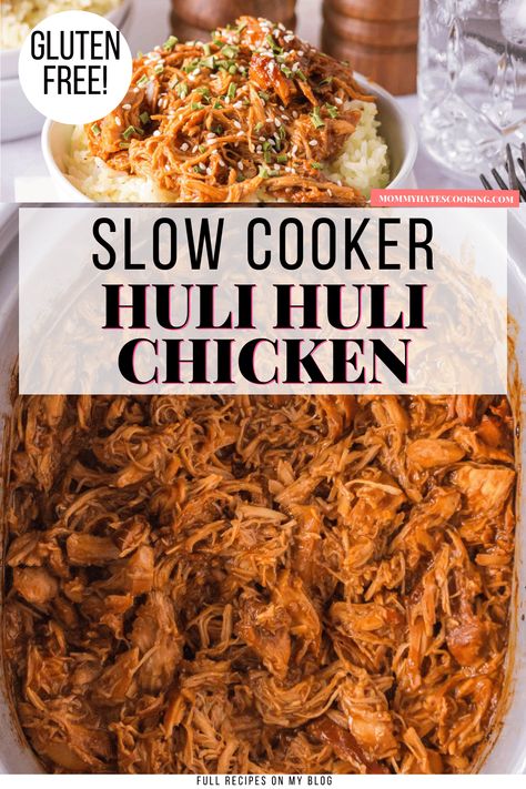 Hulu Chicken, Hawaiian Chicken Crockpot, Huli Chicken, Hawaiian Chicken Recipes, Huli Huli, Huli Huli Chicken, Chicken Crockpot Recipes Easy, Paleo Chicken Recipes, Easy Crockpot Chicken