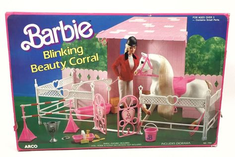 Barbie Blinking Beauty Corral Horse Stable New Vintage 80'S | eBay 80s Barbie, Museum Building, Barbie Horse, 1980s Barbie, Horse Corral, Barbie Playsets, Barbie 80s, Doll Museum, Barbie 90s