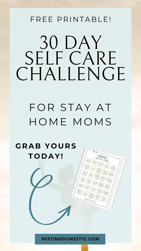 Explore our 30 Day Self Care Challenge designed specifically for stay-at-home moms! Discover the power of self-love and rejuvenation with practical tips, activities, and inspiration. Don't let stress and exhaustion take over your life. Start your transformation today! Mama Self Care, Easy Toddler Snacks, 30 Day Self Care Challenge, 30 Day Self Care, Mom Self Care, Mom Challenge, Self Care Challenge, Mom Health, Special Needs Mom