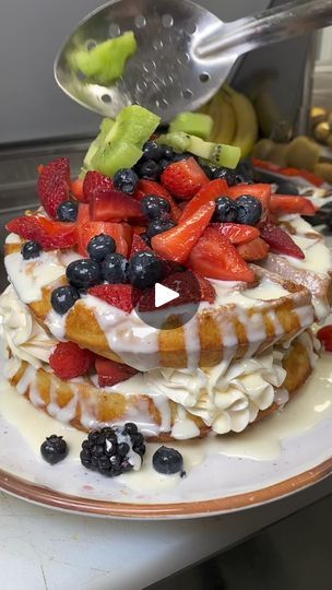 Berries & Cream Waffles 😍🧇🍓 | Berries & Cream Waffles 😍🧇🍓 | By Foody FetishFacebook Waffles With Berries, Waffles, Cream