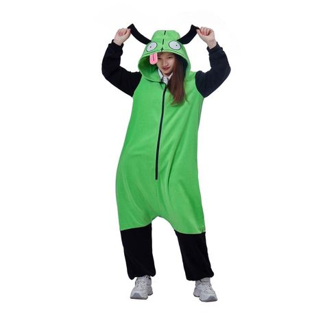 PRICES MAY VARY. Material: polar fleece 1*Sleepwear Adult Zim Cosplay Costume Onesie Pajamas Size: S-XL, Please check our size chart in the picture Perfect for role play, halloween, christmas, cartoon pajama party, homewear Invader Zim Cosplay, Zim Cosplay, Anime Onesie, Hoodie Halloween Costumes, Hoodie Pajamas, Adult Onesie Pajamas, Hoodie Jumpsuit, Onesie Pajamas, Warm Dresses