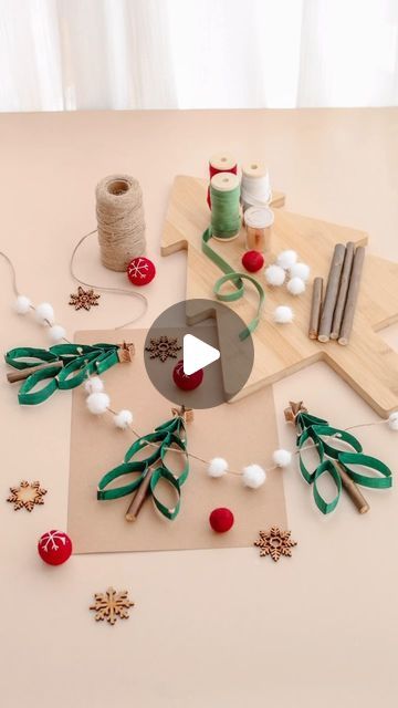 Jessica Wetherall-Buckle on Instagram: "Ad Make a recycled TP tube Christmas tree Garland with us using lots of Baker Ross Crafting Goodies! ✨  We used -  3 Recycled Cardboard Tubes  Baker Ross Green Acrylic Paint, White Pom-poms, Gold Glitter, Jute String and Natural Willow Branches.   They were so simple to put together and look really pretty! 🎄 There’s something special about a handmade Christmas isn’t there ✨🥰   🏷️Festive Crafts, Christmas crafts, DIY Decorations, recycled crafts, kids Crafts, cardboard Crafts, DIY Christmas    #festiveplayalltheway #homemadechristmas #diychristmas #christmascrafts #christmasideas  #recycleandplay #recyclemeplay #defidesmainscreatives #recycledcrafts #inspireuswithyourplay #funbudgetplay #creativemamacrafts #inspiretheirearlyyears #kidscraftsideas Diy Recycle Christmas Decorations, Paper Tube Christmas Crafts, Ribbon Christmas Decorations Diy, Christmas Bunting Ideas Diy, Recycled Crafts For Christmas, Cardboard Tube Christmas Crafts, Crafts With Cardboard Tubes, Christmas Diy Cardboard, Christmas Cardboard Crafts