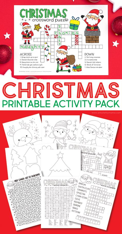 Free Printable Christmas Activity Pack | artsy-fartsy mama Christmas Free Printables, Free Printable Christmas Worksheets, Diy Christmas Activities, Christmas Printable Activities, Class Gifts, Christmas Activity Book, Elf Activities, Christmas Worksheets, Vacation Activities