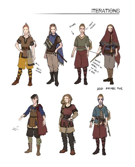 Viking Character Design, Viking Girl, Concept Art Landscape, Viking Character, Viking Clothing, Art Disney, Medieval Clothing, Fantasy Costumes, Drawing Clothes