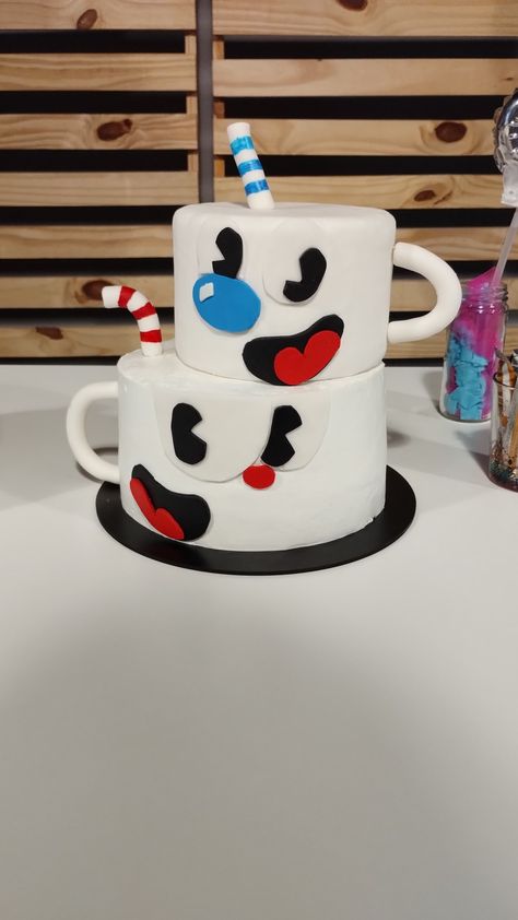 Cuphead Birthday Party Ideas, Cuphead Cake, Kids Party Snacks, Birthday Inspo, Sonic And Shadow, Boy Birthday Cake, 10th Birthday, Party Snacks, Boy Birthday