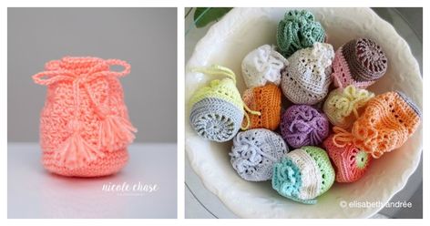 4 Little Pouch Free Crochet Pattern Crochet Unique, Confection Au Crochet, Crochet Shell Stitch, Crochet Geek, Crocheted Items, Mini Crochet, Crochet Pouch, Pouch Pattern, Crochet Diy