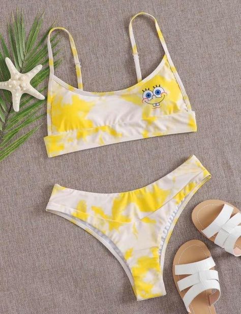 Spongebob Swimsuit, Disney Costumes Diy, Trajes Kylie Jenner, Spongebob Birthday Party, Surf Bikinis, Swimsuits Outfits, Lingerie Top, Cute Bathing Suits, Disney Costumes