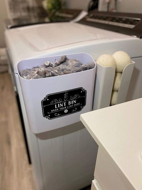 #storage #laundryroom #laundryroomdecor Apartment Laundry Room, Laundry Room Farmhouse, Lint Bin, Townhome Ideas, Laundry Makeover, White Laundry Rooms, Laundry Room Flooring, Pantry Remodel, Laundry Room Closet